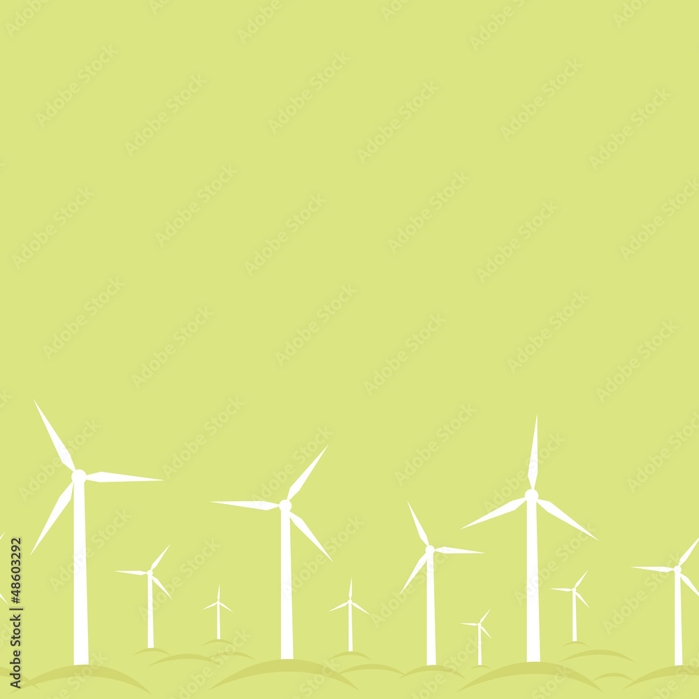 Vector ecological modern windmills horizontal seamless pattern Vector ecological modern windmills horizontal seamless pattern