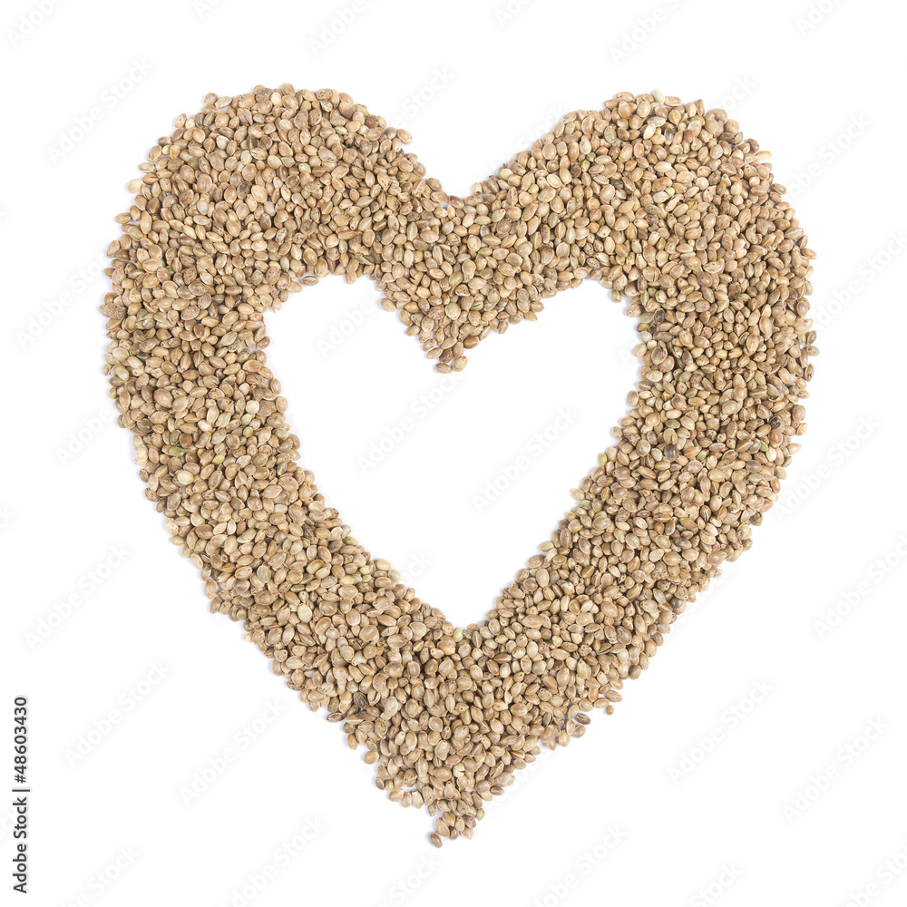 Heart from hemp seeds Heart from hemp seeds