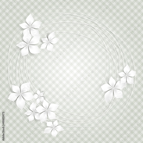 Carta da parati Fiori per Camera da Letto - Carta da parati Floral background with white flowers- Sfondo con fiori bianchi
