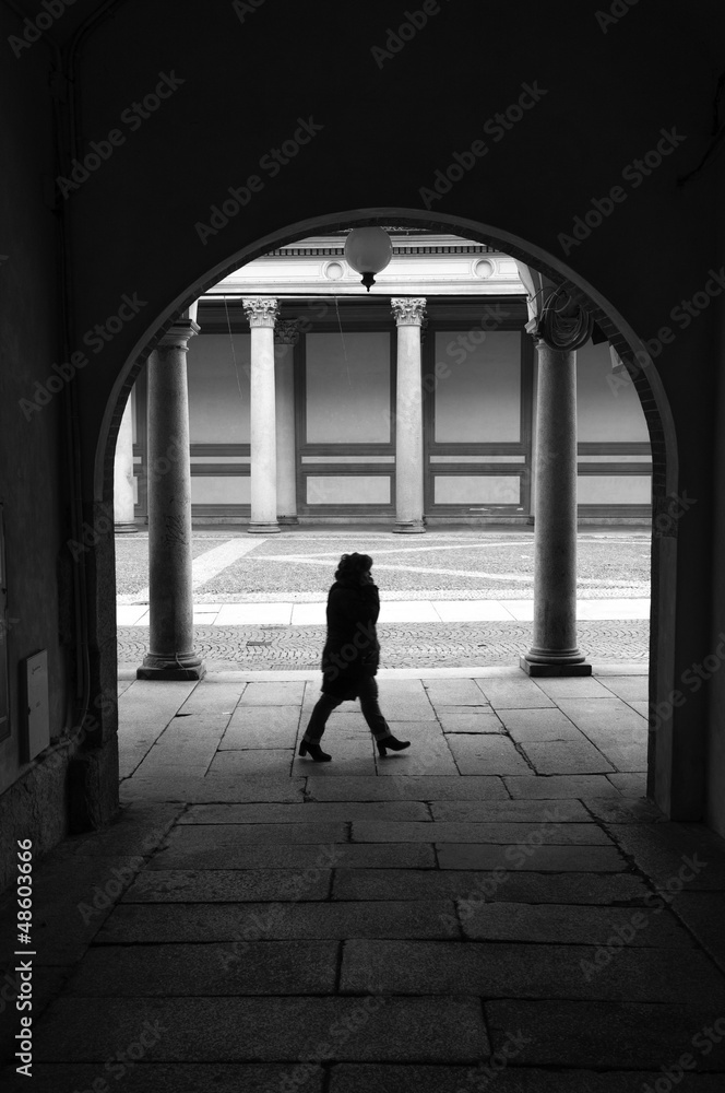 Novara city shot B&W image