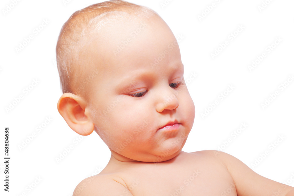 Little boy portrait isolated on white Little boy portrait isolated on white