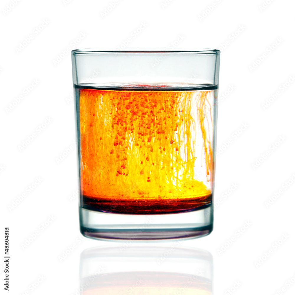 Orange ink in the water Orange ink in the water