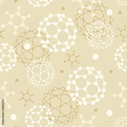 Vector molecules seamless pattern background in pastel colors