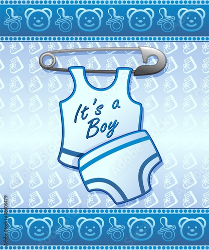 Baby Shower it's a Boy-Annuncio Nascita Maschio Bambino