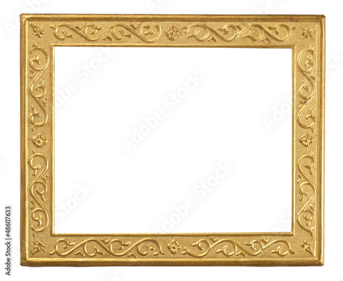 Empty vintage frame on white background