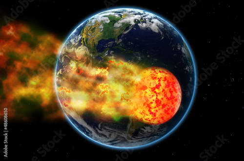 Meteor hiting Earth