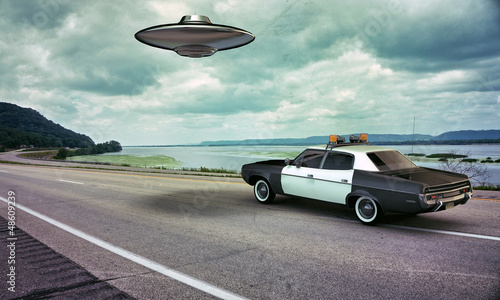 Canvastavla ufo abduction on the highway