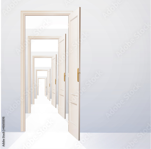 Endless doors. Vector design. 