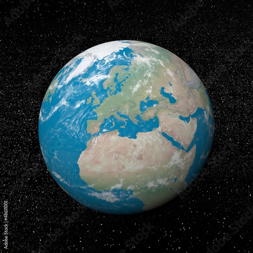 Europe on earth - 3D render