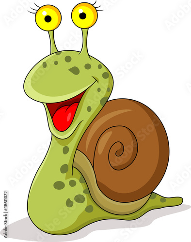 Smiling snail cartoon