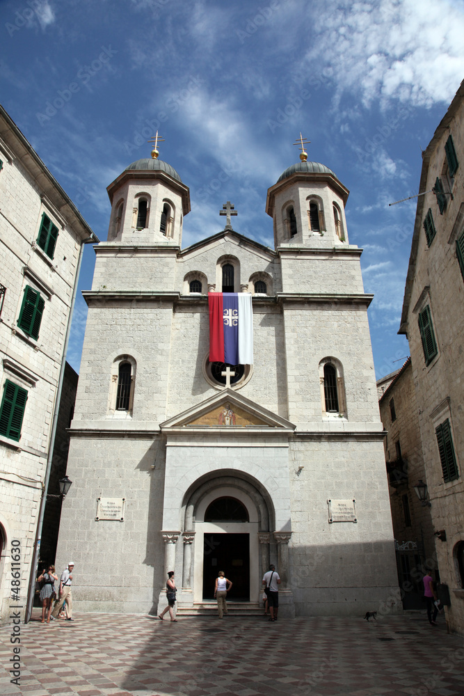 St. Nicholas church in Kotor old town. Montenegro