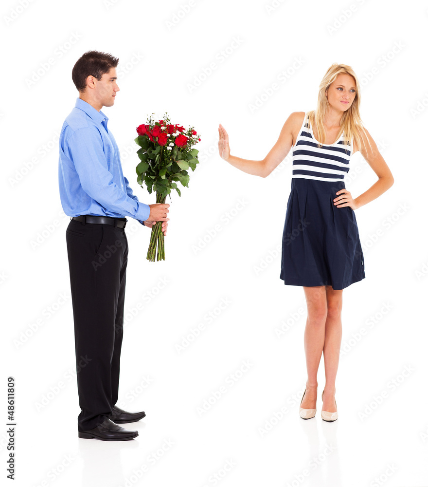 young man been rejected by a young woman on valentine's day young man been rejected by a young woman on valentine's day