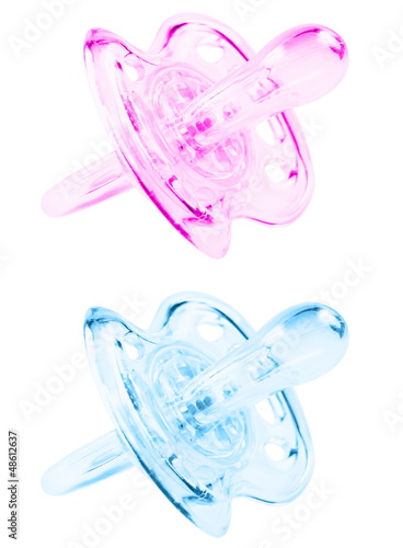 Blue and pink pacifier