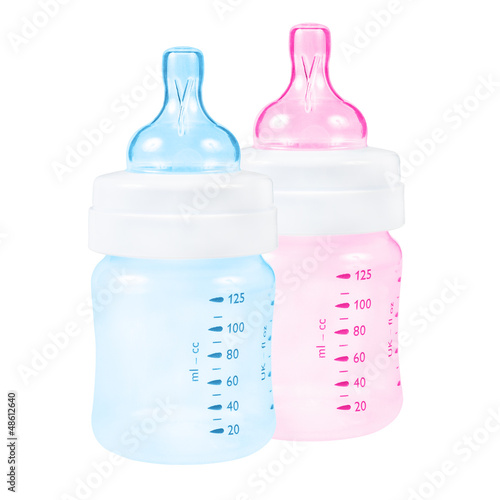 Baby bottle pink and blue