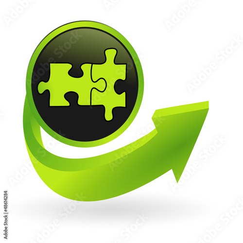 bouton puzzle flêche verte