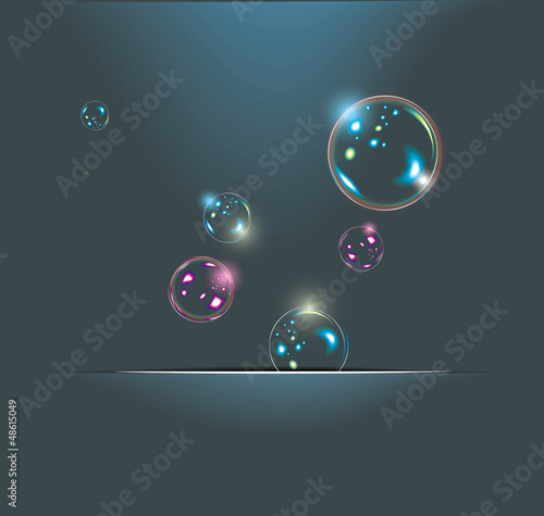 Soap bubbles isolated on black. Extremely detailed.