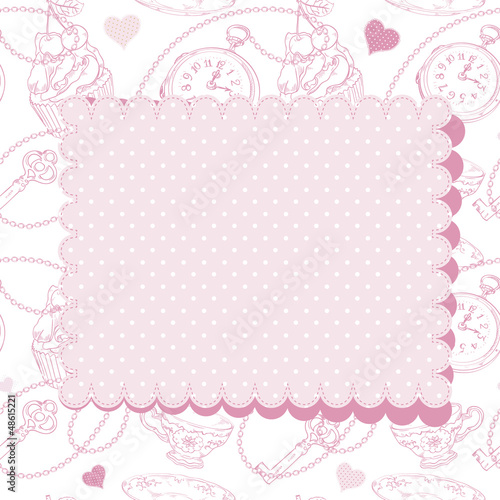 Romantic vintage Valentine invitation postcard