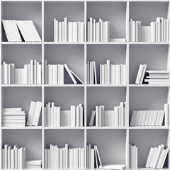 Wandcirkels Bibliotheek Witte boekenkast met romans  © Victor zastol'skiy