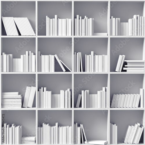 white bookshelves photo