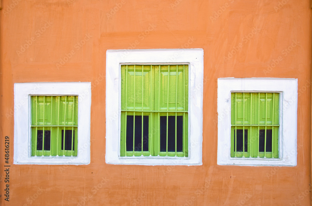 wall with three windows wall with three windows