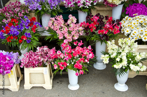 various flowers in market