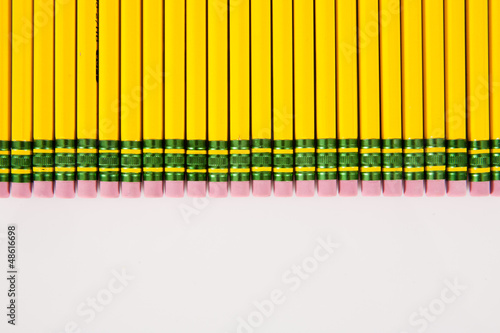 Row of Pink Pencil Erasers