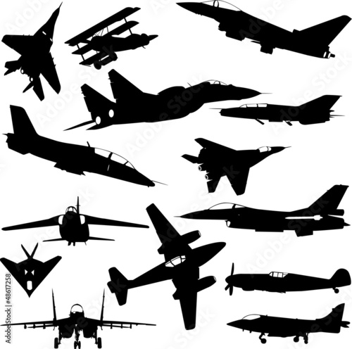 military airplanes - vector