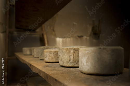 Old cheeses.Cured sheep cheese from Spain