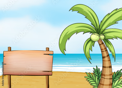 A signboard in the seashore