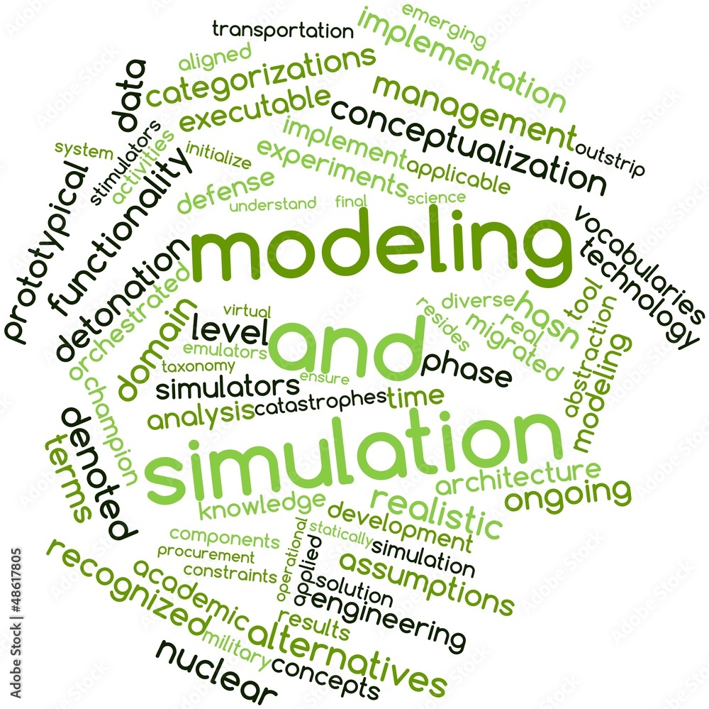 Word cloud for Modeling and simulation Stock Illustration Adobe Stock