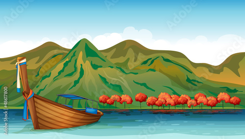 A boat in the middle of the sea