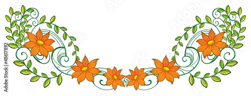 An orange and green border