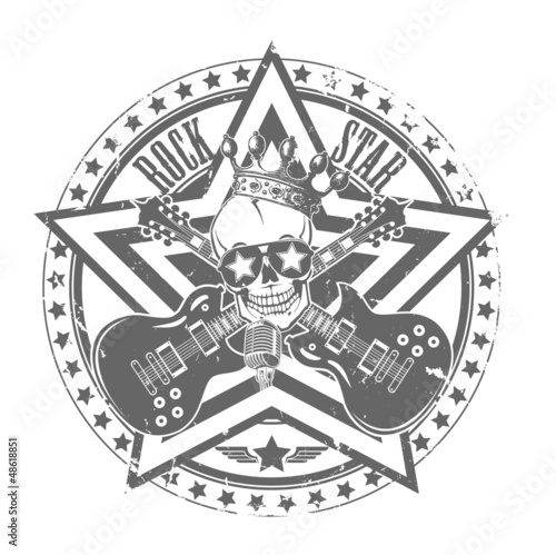Rock'n'roll stamp. Vector illustration.
