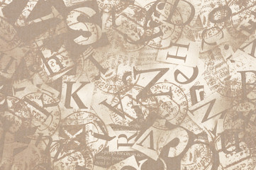 Fotobehang Kranten Typografische letters in vintage stijl  © badahos