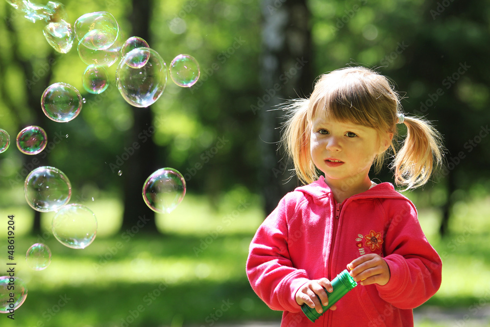 girl with soap bubbles girl with soap bubbles