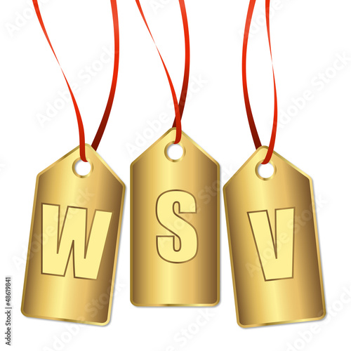 3 goldene Anhänger mit WSV