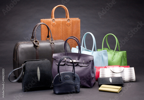 Set of beautiful leather handbags for your choice.