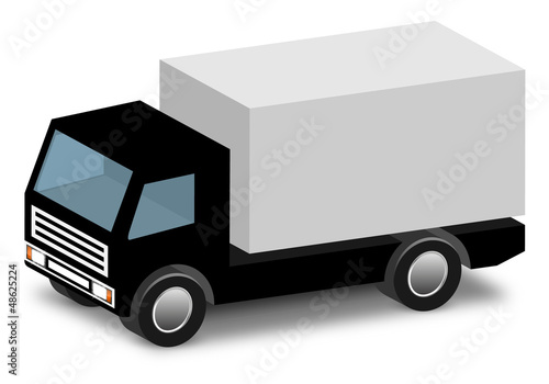 Vector delivery, cargo truck with space for text