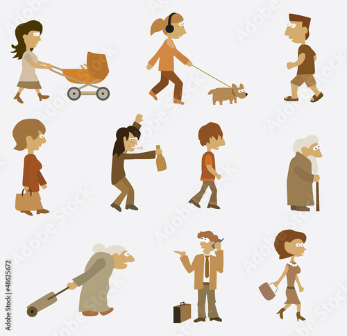 People set  (retro colors)