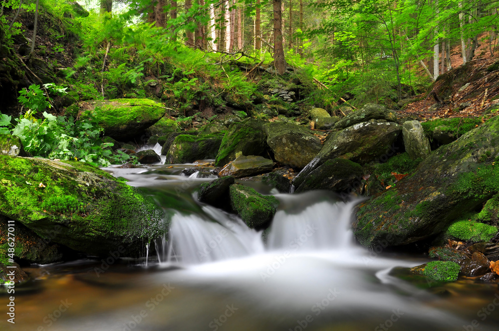 Waterfall on the White creek - National park Sumava Waterfall on the White creek - National park Sumava