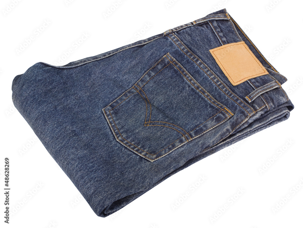 Close-up of a folded jeans Close-up of a folded jeans