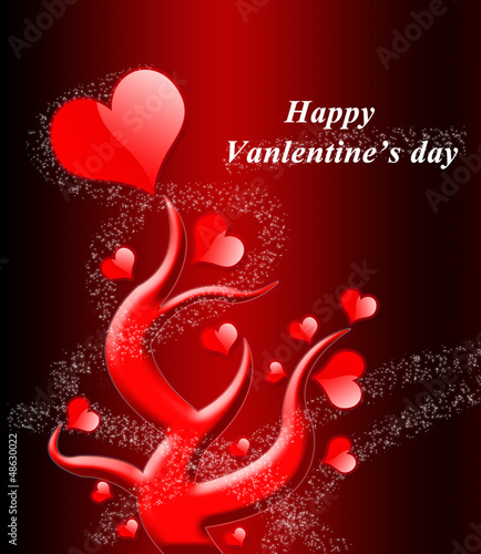 Valentine's day background with hearts tree