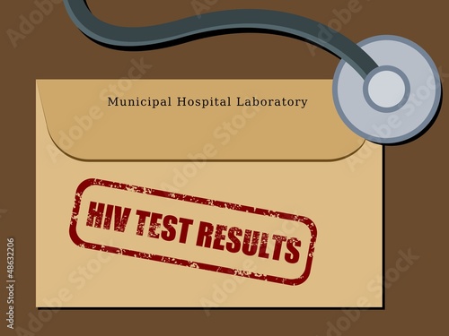 HIV test results envelope - healthcare concept