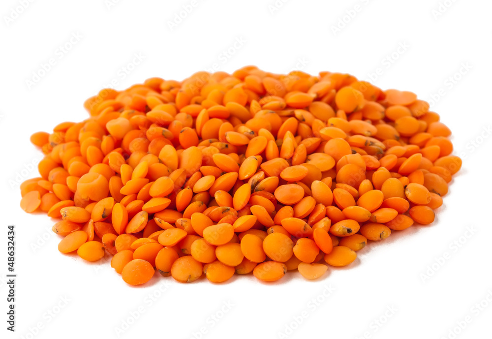 Heap of orange lentil