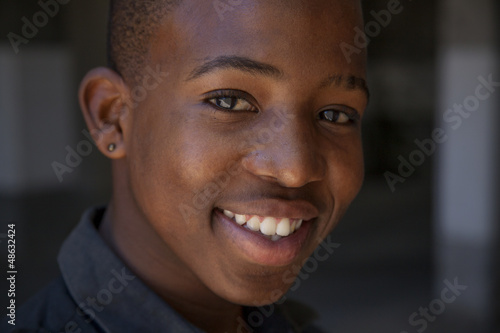 young african boy looking to the camera