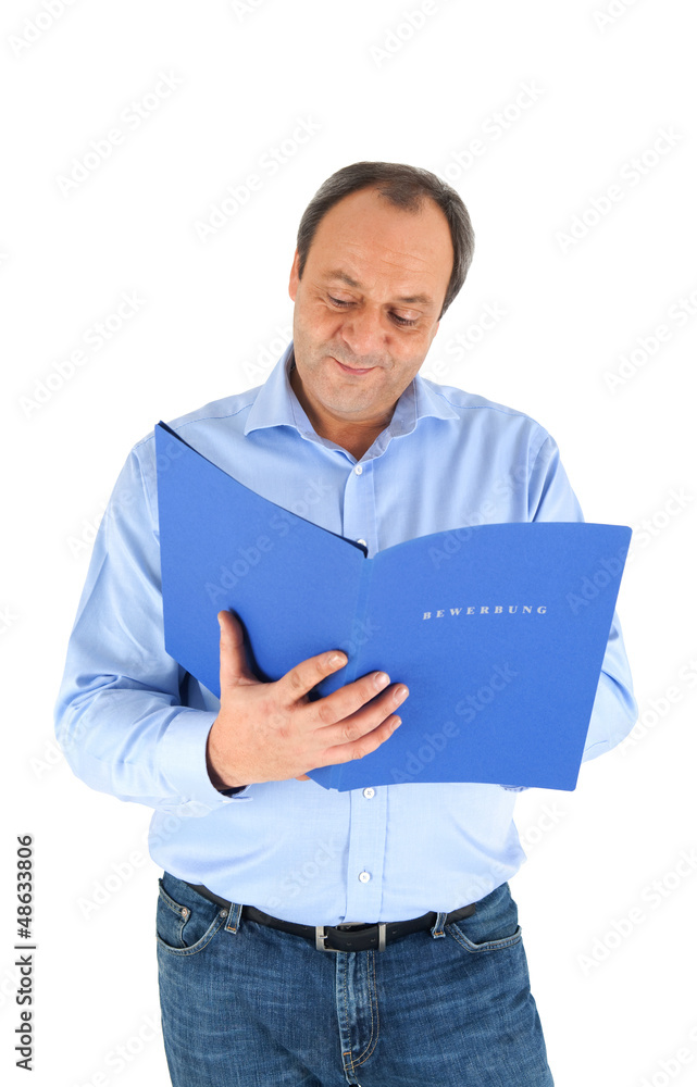 Mann mit Bewerbungsmappe Mann mit Bewerbungsmappe