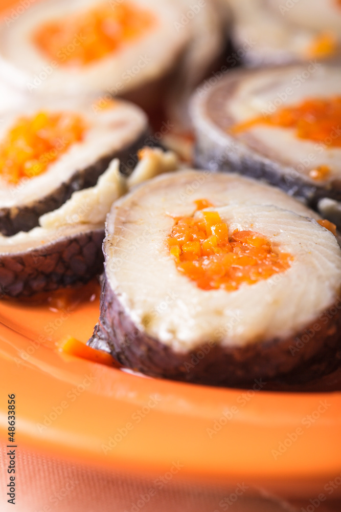 Herring rolls with carrot Herring rolls with carrot