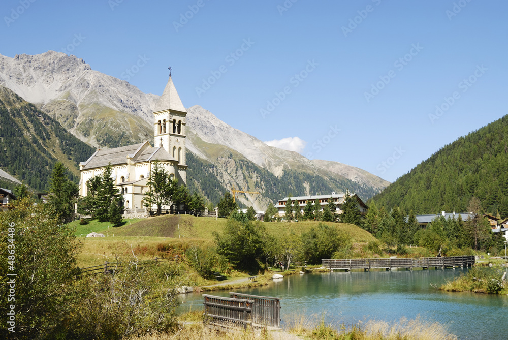 Fototapeta premium Church in Sulden