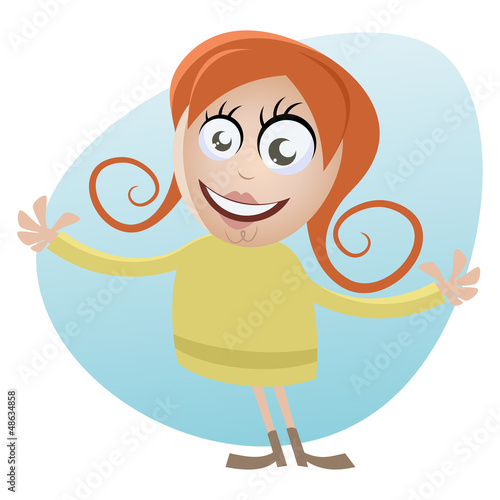 retro cartoon mädchen