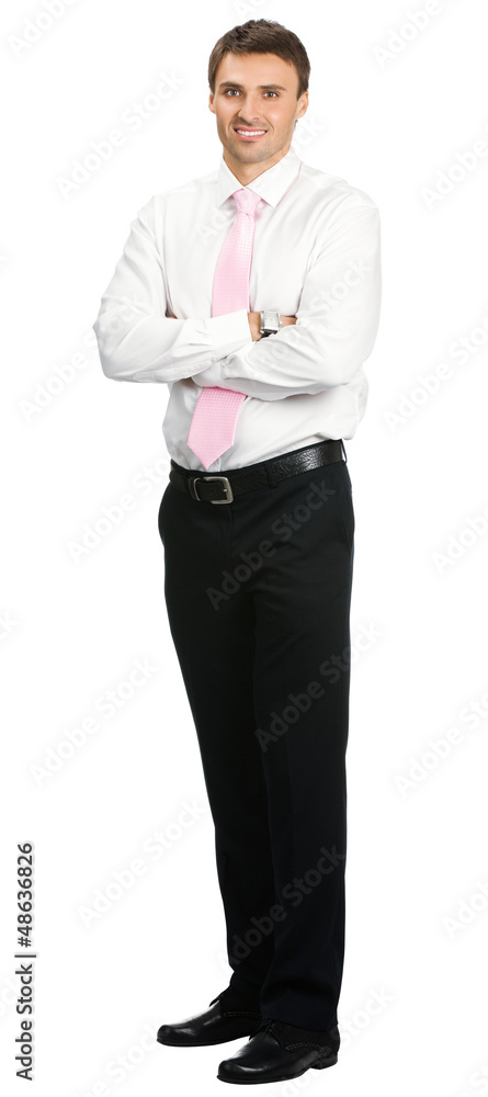 Smiling businessman, over white Smiling businessman, over white
